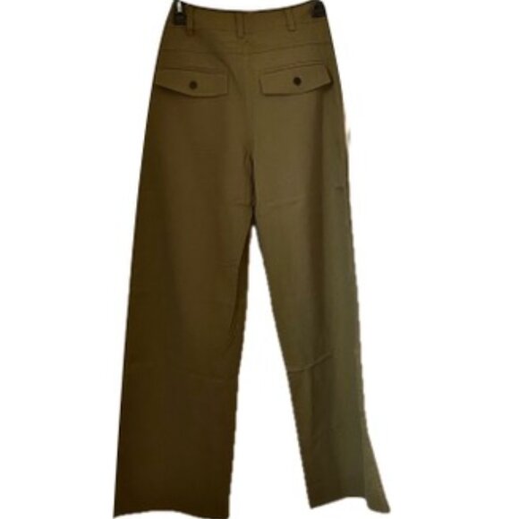 WAYF Wide Leg Utility Pants High Rise Flat Front Flap Pockets NWT $120 - Picture 2 of 7